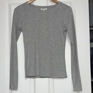 Z Supply Ribbed Long Sleeve Crewneck Top - Heather Gray. NWT. Size Small.